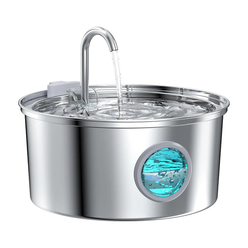 Hot Selling Custom 3.2/4L Stainless Steel Pet Water Dispenser with Water Level Wholesale Cat Water Fountain Manufacturer OEM ODM