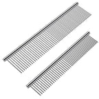 Dog Combs Pet Stainless Steel Teeth Cat Comb Remove Tangles Knots Professional Grooming Tool for Long and Short Haired Dog Brush