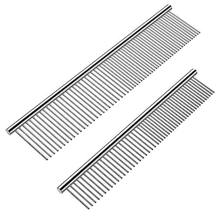 Dog Combs Pet Stainless Steel Teeth Cat Comb Remove Tangles Knots Professional Grooming Tool for Long and Short Haired Dog Brush