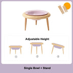 Ceramic Cat Bowl with Wood Stand High Shelf Tableware Set Puppy Double Food Bowls Small Dog Water Bowl Cat Feeder Pet Supplies