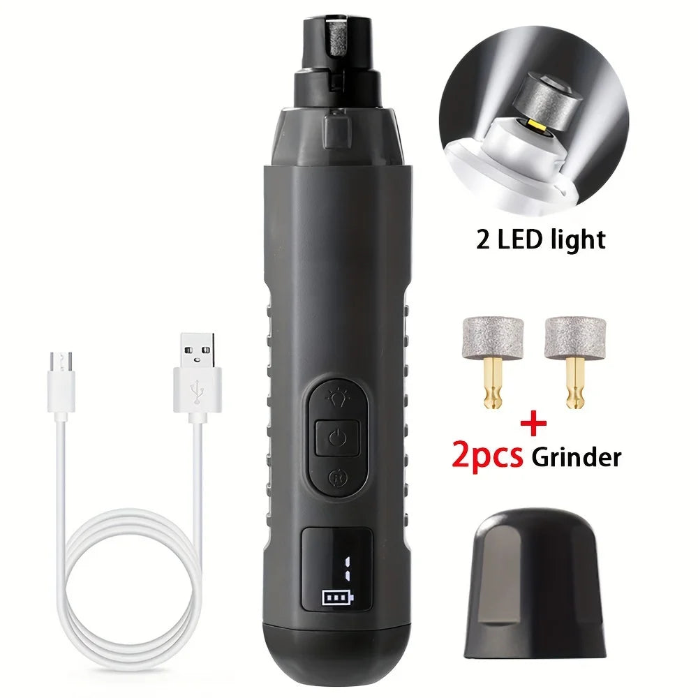 Dog Nail Grinder With 2 Led Lights Pet Nail Grinder Rechargeable Pet Smart Dog Nail Trimmer for Large Medium and Small Dogs
