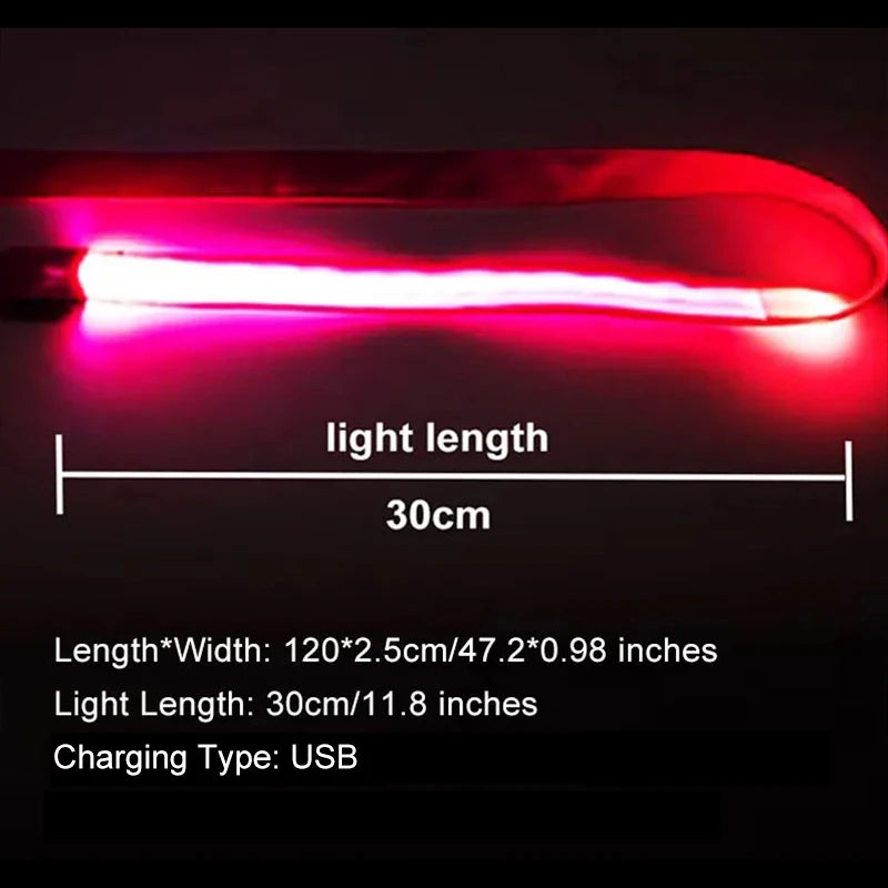LED Dog Leash Light up Dog Leash USB Rechargeable Solid Nylon Webbing Glow Safety Standard Pet Leash for Dog Products