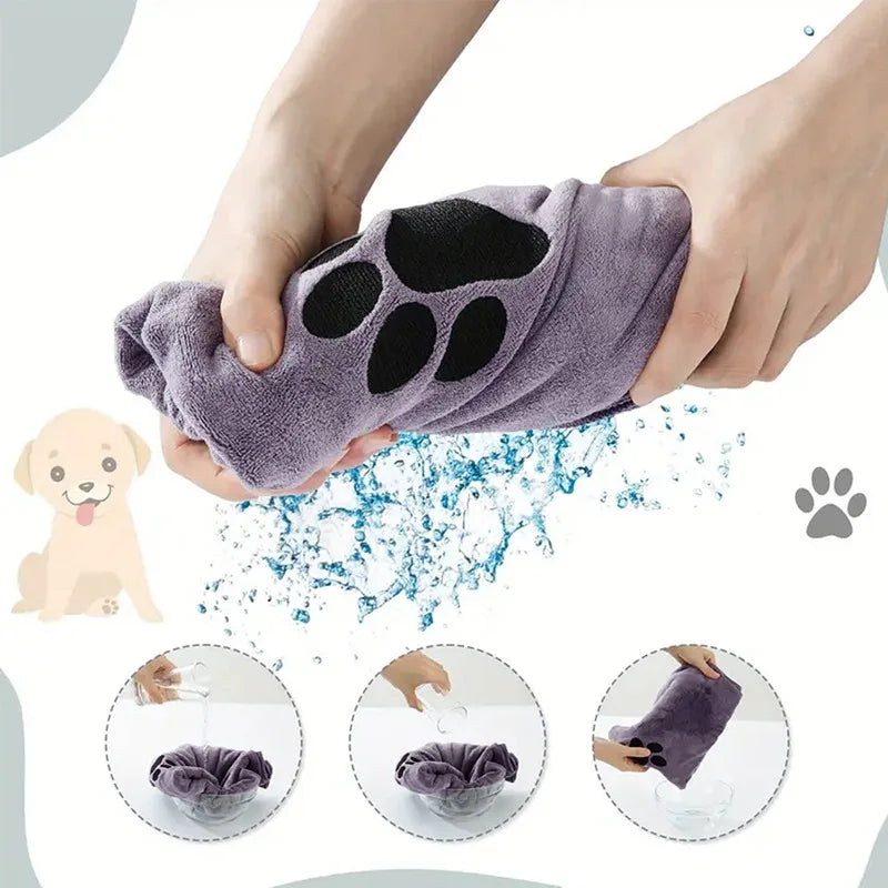 Pet Bathrobe Quick-drying Absorbent Towel for Dogs and Cats Cleaning Bath Towel Dog Accessories
