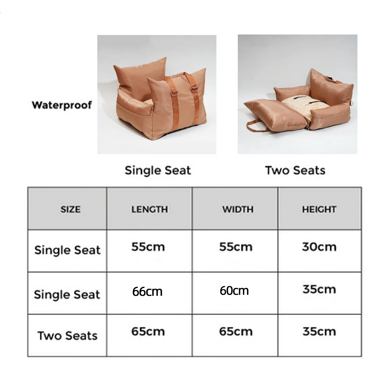 Luxury Dog Beds Waterproof Dog Car Seat Bed Soft Cat Beds Travel in Confortable Pet Carrier Bag Pet Car Seat Custom LOGO Color