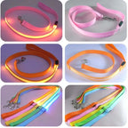 LED Light up Dog Leash Luminous Rope Lead Leash Dog Safety Flashing Glowing LED Dog Leash Collar Electronic Pet Accessories