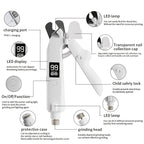 2 in 1 Pet Nail Trimmer Electric Dog Nail Grinder with 2 LED Lights USB Rechargeable Cat Nail Clipper Suitable for Dogs and Cats
