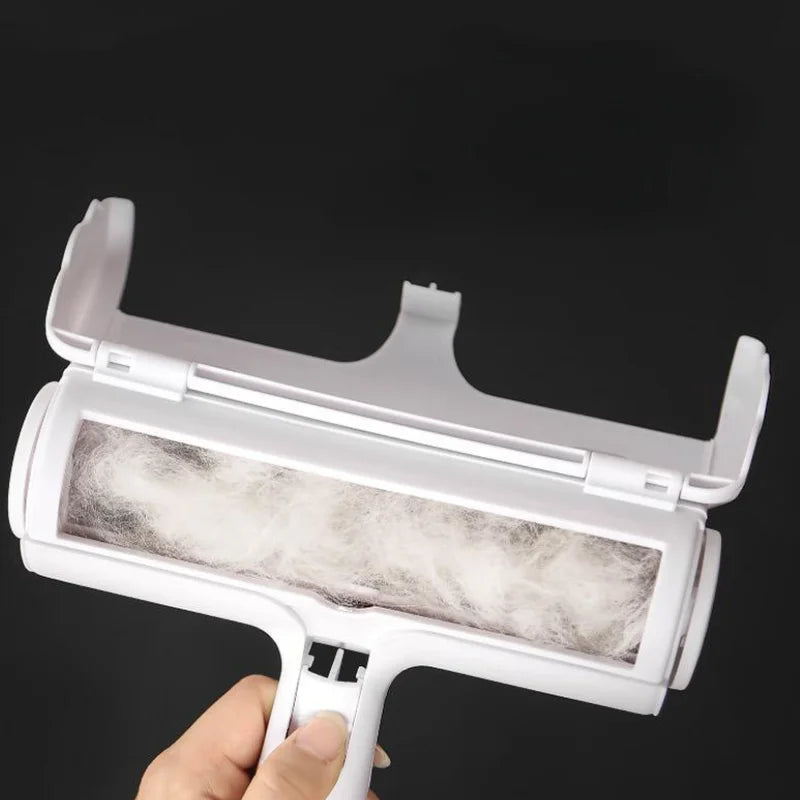 Pet Hair Remover Roller 2-Way Removing Dog Cat Hair From Furniture Self-cleaning Lint Pet Hair Remover One Hand Operated