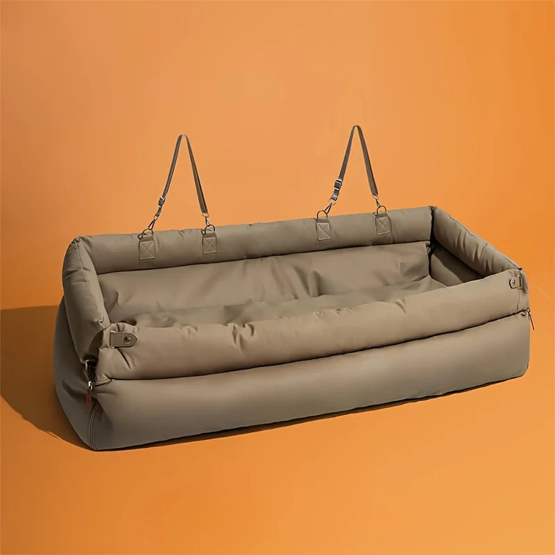 OEM Logo Luxury Rectangle Car Seat Booster Bed for Large Dogs Removable Washable Sponge Non-Slip Safety Design Summer Winter Use