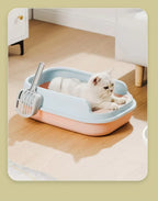 Wholesale Semi-Enclosed Large Thickened Anti-Splash Plastic Cat Litter Box Cat Litter Box with Shovel Pet Supplies