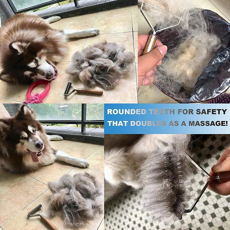 Dog Brush Pet Grooming Pet Comb Rake Removes Undercoat Knots Wooden Handle Puppy Groomer Pet Manufacturer Cat Brushes