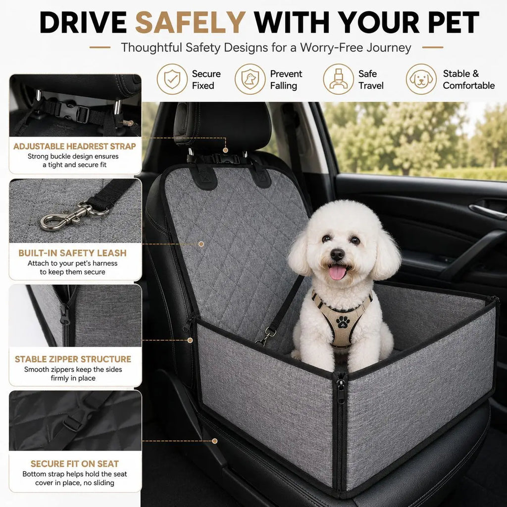 Wholesale Folding Dog Car Seat Cover for Pet Travel Pet Car Seat with Seat Safety Belt Washable Custom Pet Seat Cover OEM ODM