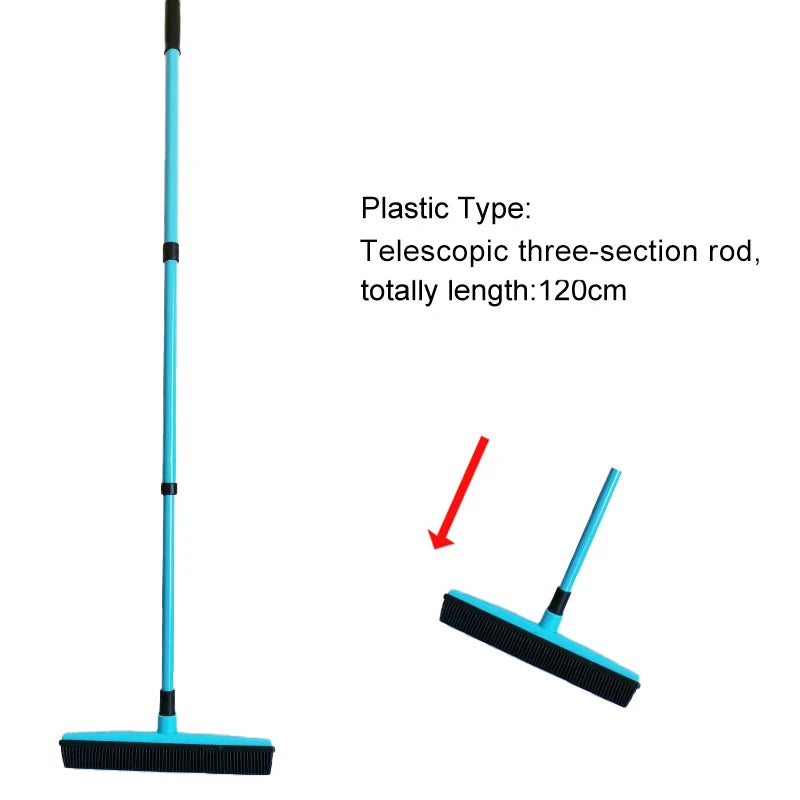 Adjustable Rubber Pet Hair Removal Broom Brush Dust Scraper Carpet Sweeper Wash Mop Telescopic Window Car Floor Cleaner