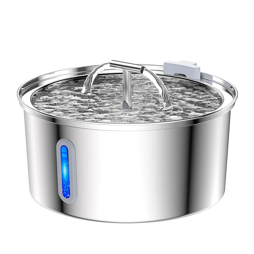 Best Seller OEM 3.2L Stainless Steel Cat Water Fountain Automatic Pet Water Dispenser with Charging Power Source