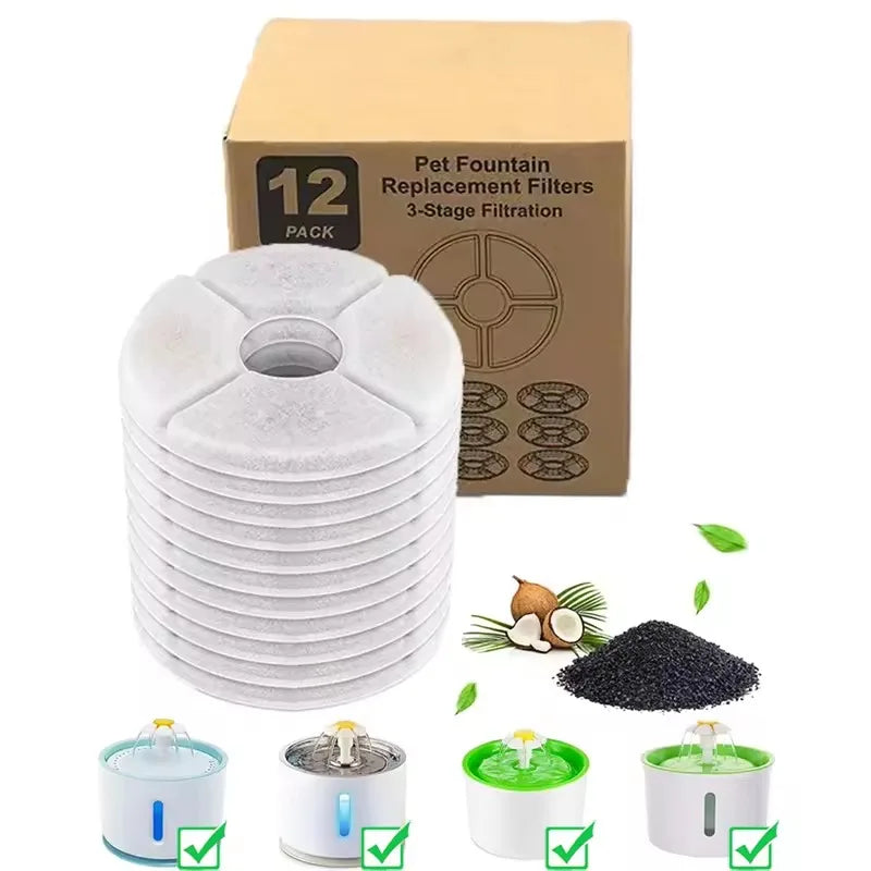 Wholesale Cat Water Fountain Replacement Filter Elements Activated for Cats Drinking Bowl Auto Feeder Filter Pet Manufacturer