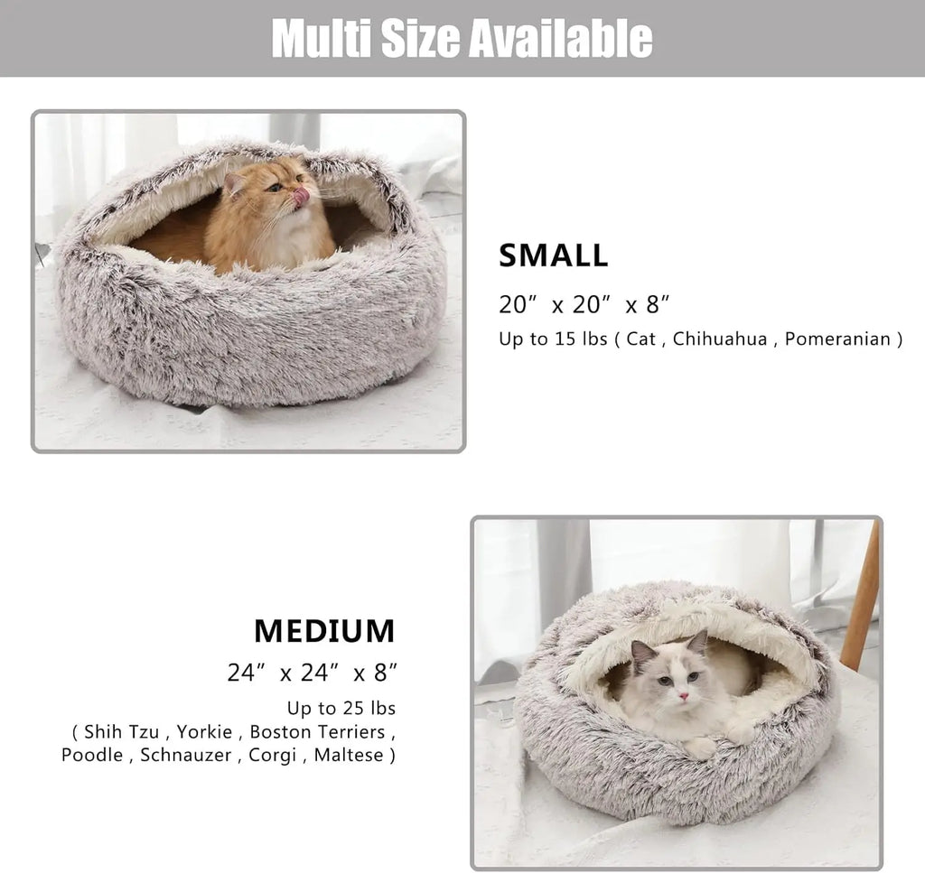 Summer All Seasons Round Shape Long Plush Warm Cozy Comfy Pet Dog & Cat Bed Large Dog Cushion