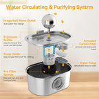 OEM 3.2L Eco-Friendly Stylish Stainless Steel Automatic Cat Water Fountain with Portable Design for Indoor Use