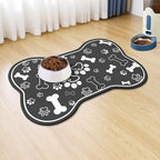 Non Slip Silicone Pet Food Mat Rapid Absorbent Dog Cat Square Bone Shaped Feeding Mat