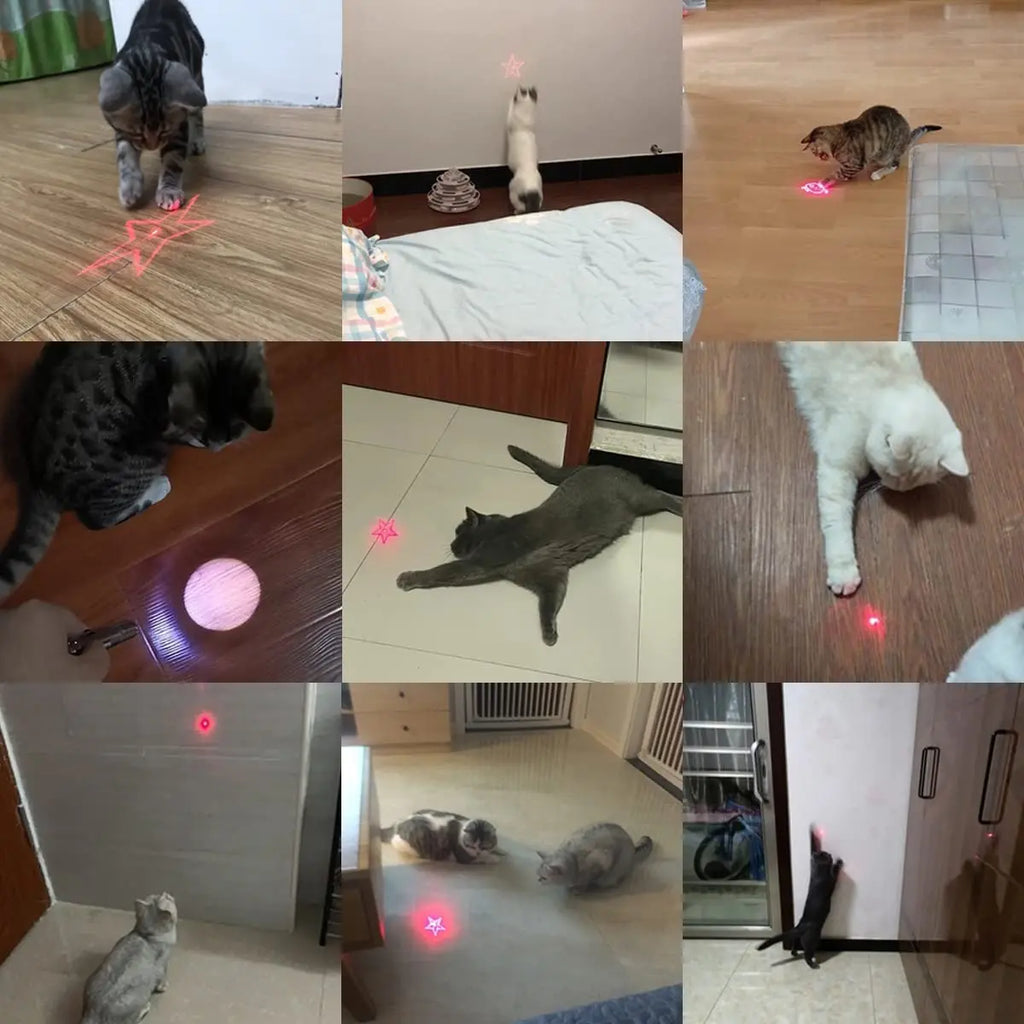 Electronic Pet Laser Pointers Cat Toys Multifunctional USB Charging Pen Interactive Funny Laser Cat Toys