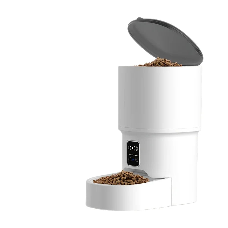 Smart Durable Plastic Automatic Cat Feeder with WiFi Control 4L Large Capacity Moisture-Proof Design Remote Feeding APP Control