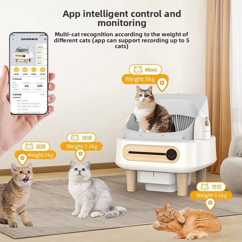 New Open-Type 75L Large Capacity Automatic Cat Litter Box Smart Electric Self-cleaning Easy Clean Cat Litter Box