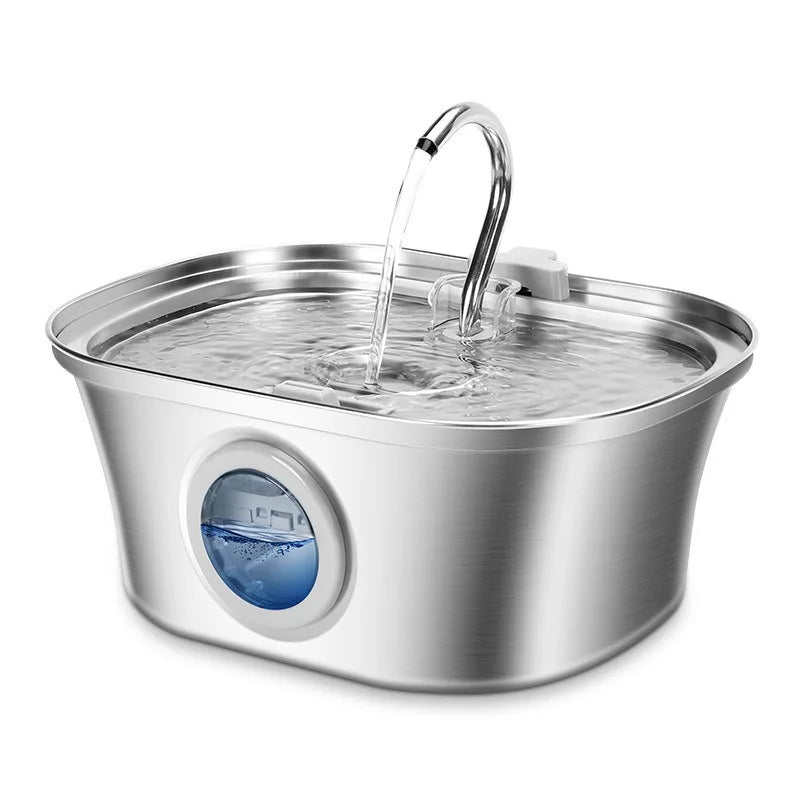 Hot Selling Custom 3.2/4L Stainless Steel Pet Water Dispenser with Water Level Wholesale Cat Water Fountain Manufacturer OEM ODM