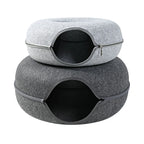 Cats House Basket Natural Felt Pet Toy Cat Tunnel Cave Beds Nest Funny Round Egg-Type with Mat for Small Dogs Puppy Pet Supplies