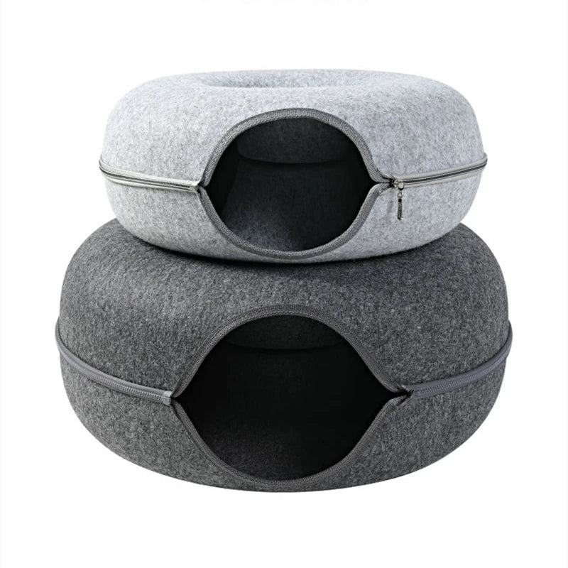 Cats House Basket Natural Felt Pet Toy Cat Tunnel Cave Beds Nest Funny Round Egg-Type with Mat for Small Dogs Puppy Pet Supplies