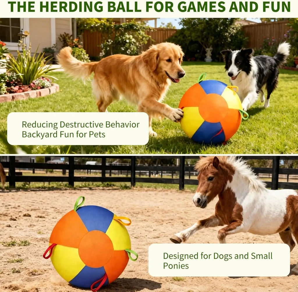 Wholesale Herding Ball for Dogs 22 Inch Calming Jumbo Ball for Dog Training Balls with Heavy-Duty Handle Cover and Pump