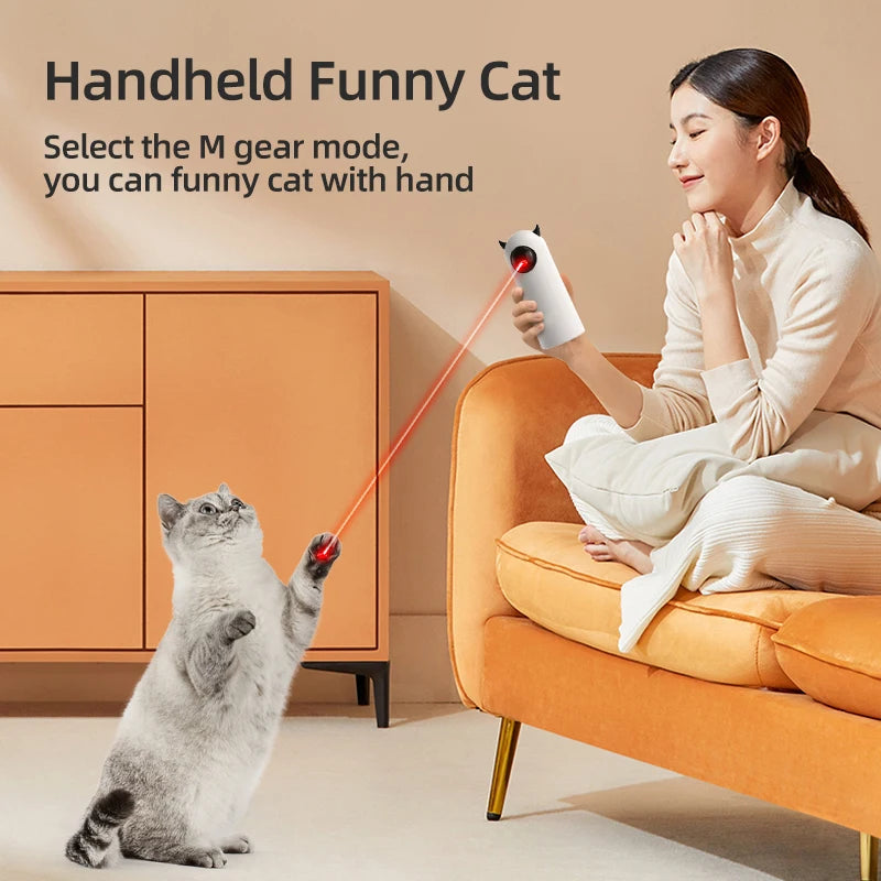 Automatic Eco-Friendly Plastic Cat Toys Interactive Smart Teasing Pet LED Laser Indoor Toy Accessories Handheld Electronic