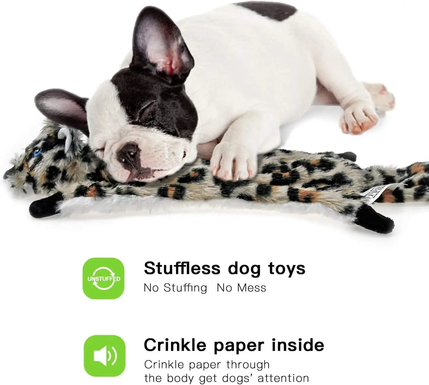 Durable Plush Dog Squeaky Toys Cute Cartoon Animals Chew Toys with Crinkle Sound for Small Puppies