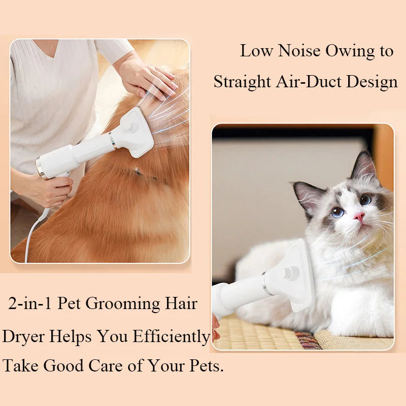 Pet Hair Dryer 2 in 1 Grooming Pet Brush Adjustable Temperature Dog Hair Dryer Pet Hair Remover Dog Brush for Dog Cat Brush
