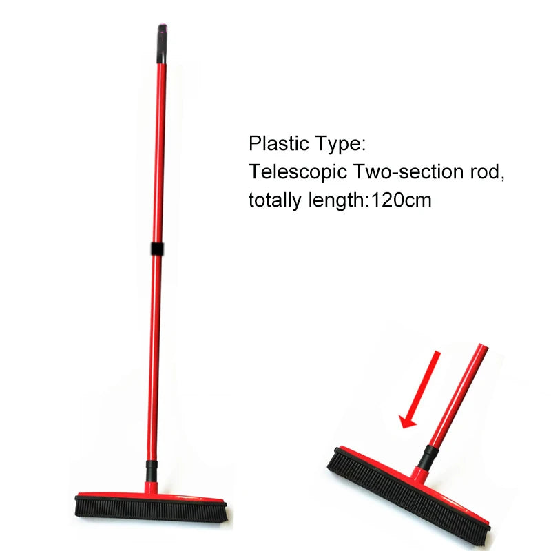 Adjustable Rubber Pet Hair Removal Broom Brush Dust Scraper Carpet Sweeper Wash Mop Telescopic Window Car Floor Cleaner