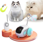 Remote Control Electric Cat Toy Smart Interactive Chase Car Smart Sensing Automatic Mobile Rolling Car Toy Indoor Cats Toys