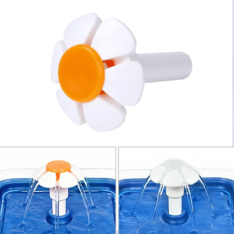 Handmade Plastic Flower Water Tap for Pet Drinking Fountain Replaces Bowl Dispenser Provides Fresh Water for Cats and Dogs