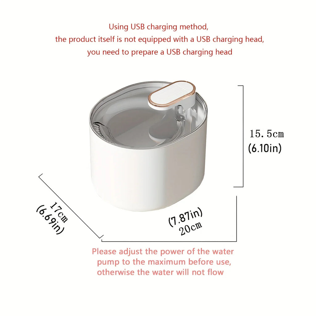 3L Automatic Smart Cat Water Fountain With LED Lights for Water Shortage Alert USB Rechargeable Cat Drinking Dispenser