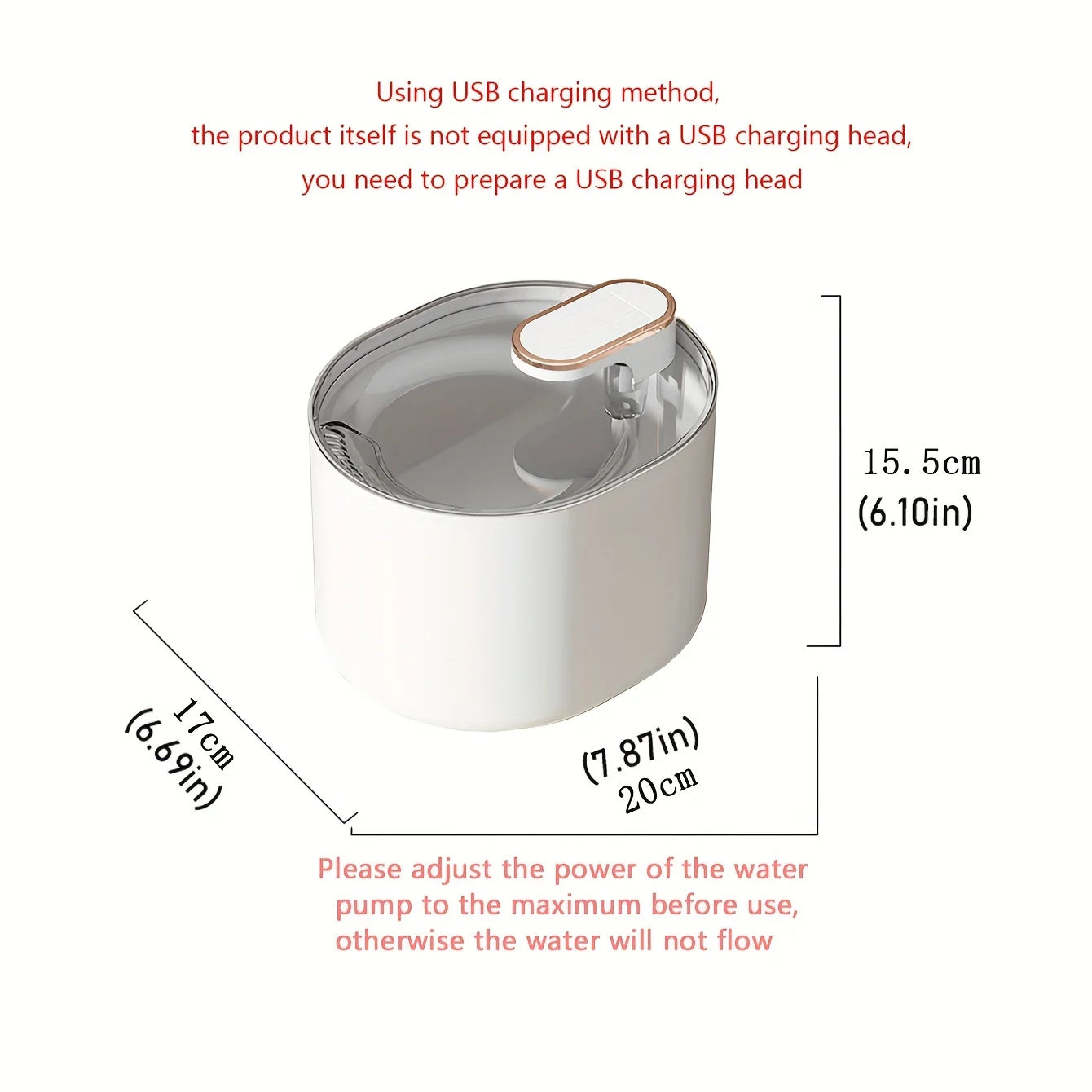 3L Automatic Smart Cat Water Fountain With LED Lights for Water Shortage Alert USB Rechargeable Cat Drinking Dispenser