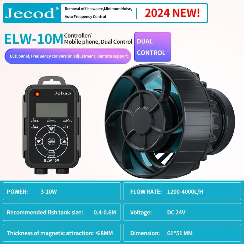 Jebao Wave Pump ELW Aquarium Water Pump Filter Fish Tanks Accessories Ultra Quiet Operation WIFI Wireless Intelligent Wave Maker