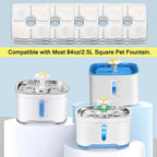 12-Pack Automatic Cat Water Fountain Filters 81oz/2.4L Pet Fountains 3 Filtration Systems Replacement Bowls 2.4L Cat Pet