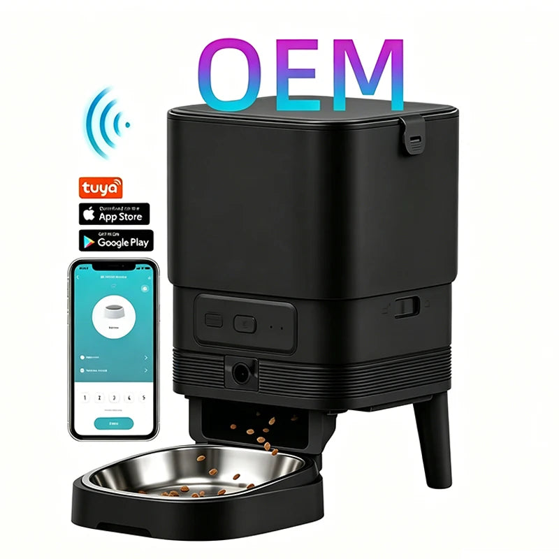 Custom 4L Smart Cat Feeder with Camera Cat Dog Feeder Automatic Pet Feeding Timer Remote Voice Video Feeding OEM ODM