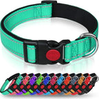 Reflective Personalized Dog Collar with Safety Locking Buckle Adjustable Nylon for Dogs-OEM Custom Logo