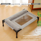 Large Breathable Mesh Dog Bed Off-The-Ground Moisture-Proof with Removable Washable Feature Universal Camp Bed for Summer Winter
