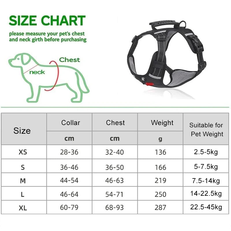 Pet Custom Dog Harness No Pull Fabric Breathable and Reflective Soft Chest Strap Vest Harness for Small Medium Large Dogs