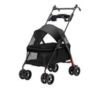Pet Stroller Small Pull Cart Puppy Dog Walking Cart Lightweight Foldable Oxford Adjustable Zipper for Outdoor Use