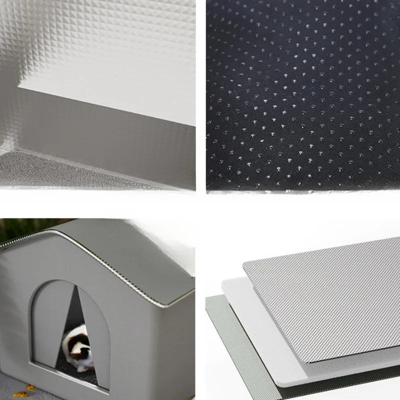 Cozy Outdoor Shelter for Cats Waterproof Rainproof & Bite-Resistant Tent with Large Space Foldable Cat House