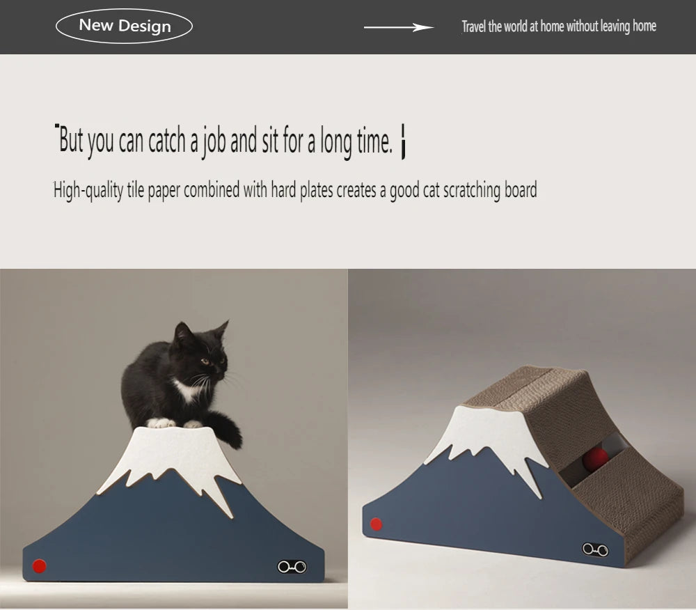 Petree Cat Scratcher Tower Mountain-Shape Home Furniture with Sisal Post Corrugated Paper Play Toy for Cats & Furniture Cat Toys