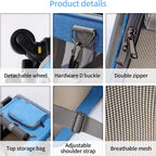 Portable Foldable Pet Carrier with Detachable Wheels Breathable Travel Rolling Dog Carrier for Small Medium Dogs Cats 33 Pounds