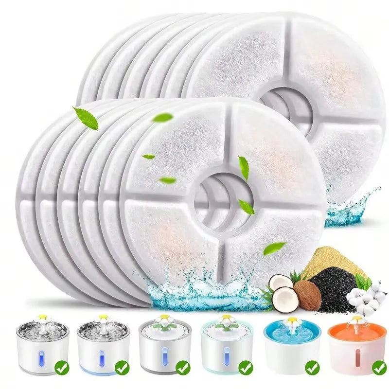 8PCS Automatic Cat Fountain Filter Replacement Compatible with 80oz/2.4L Cat Fountain Activated Carbon Filter