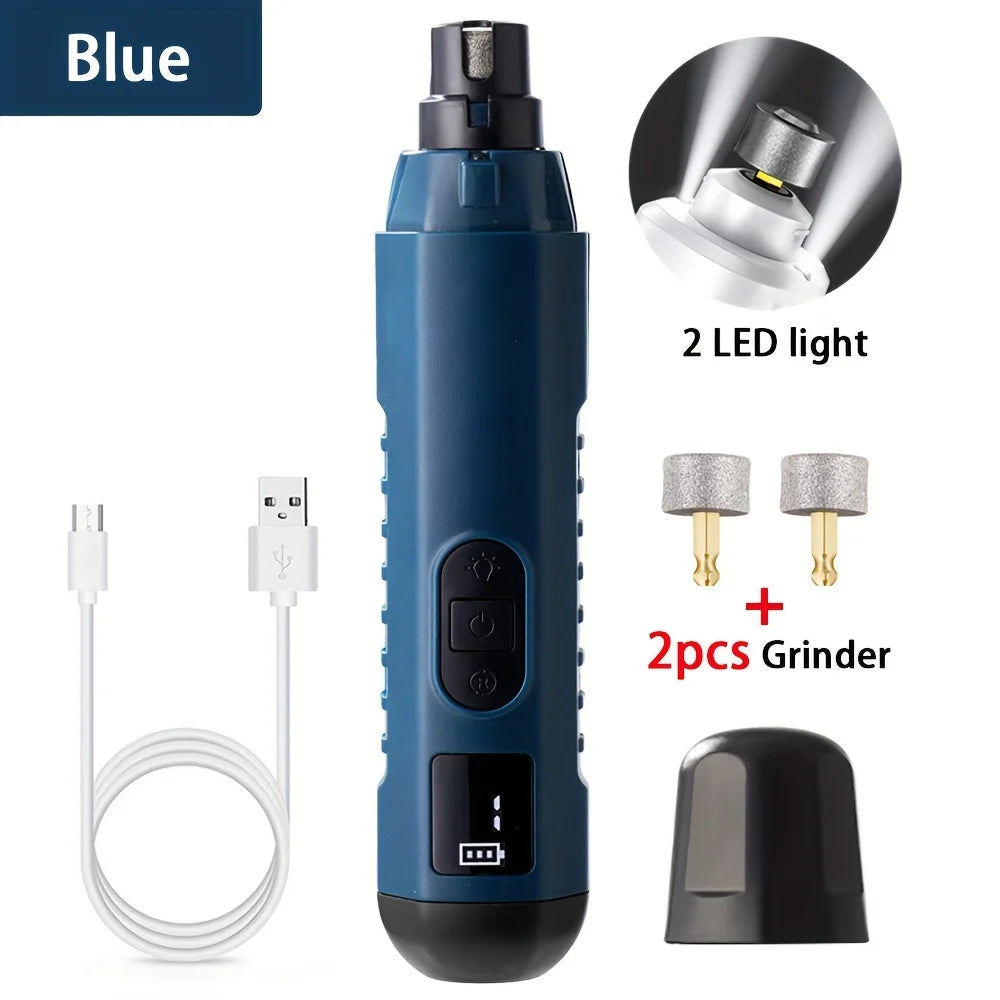Dog Nail Grinder With 2 Led Lights Pet Nail Grinder Rechargeable Pet Smart Dog Nail Trimmer for Large Medium and Small Dogs