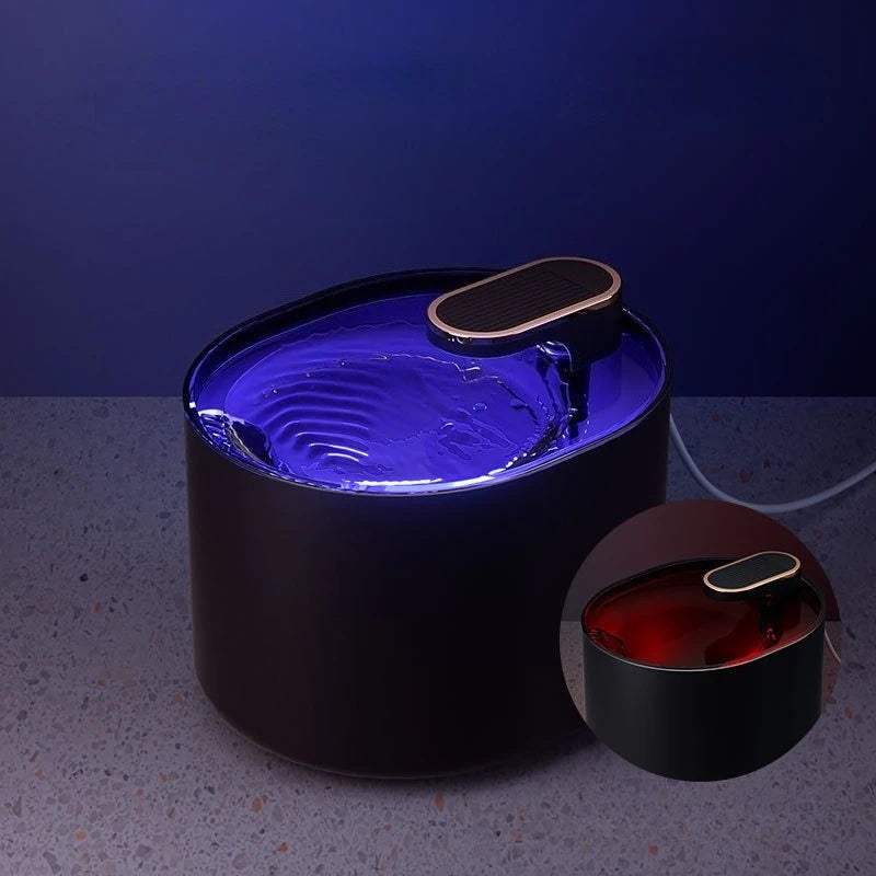 3L Automatic Smart Cat Water Fountain With LED Lights for Water Shortage Alert USB Rechargeable Cat Drinking Dispenser