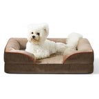 Customized LOGO Orthopedic Dog Bed for Medium Dogs Waterproof Sofa Bed Foam Pet Couch Removable Washable Cover Waterproof Lining
